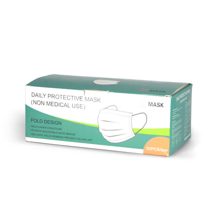 Disposable 3-Layer Masks, Anti Dust Breathable Earloop Mouth, Comfortable Blue Face Mask (pack of 50)