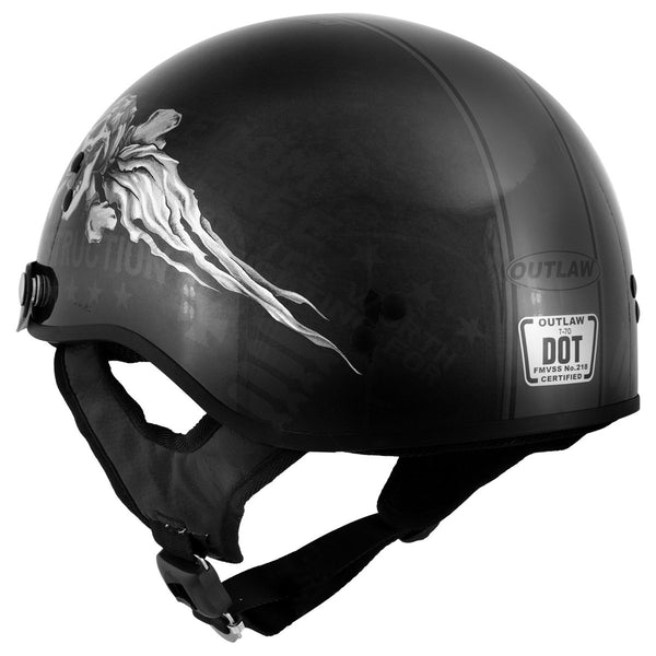 LOWPROFILE OPEN FACE OUTLAW CANNONBALL NOVELTY MOTORCYCLE HELMET ALL SIZES  STOCK