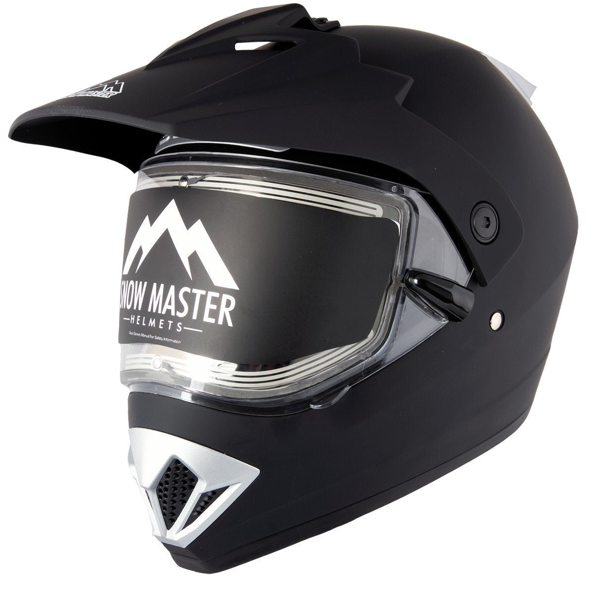 extra light open face motorcycle helmet Snow Master TX45 Ultra Light Weight Flat Black Dual Sport Snowmobile Motorcycle Full Face Helmet for Men & Women
