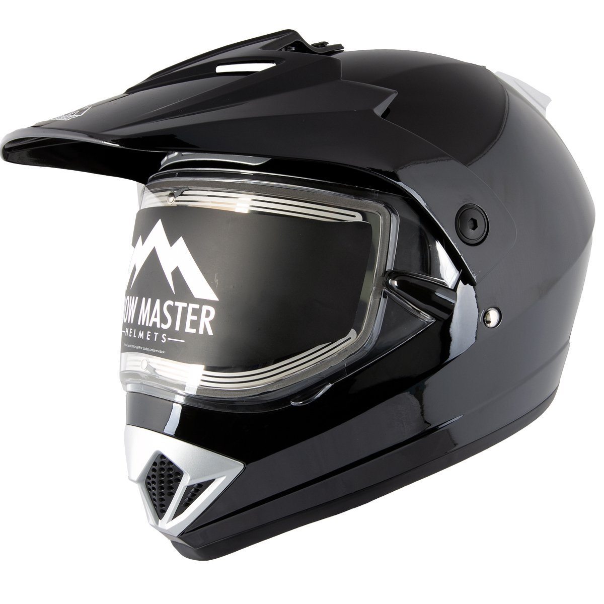 dual sport snowboard helmet Snow Master TX45 Ultra Light Weight Glossy Black Dual Sport Snowmobile Motorcycle Full Face Helmet for Men & Women
