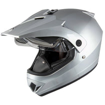 Snow Master TX45 Ultra Light Weight Silver Dual Sport Snowmobile Motorcycle Full Face Helmet for Men & Women - DOT Approved for Bike Scooter ATV UTV Chopper Skateboard
