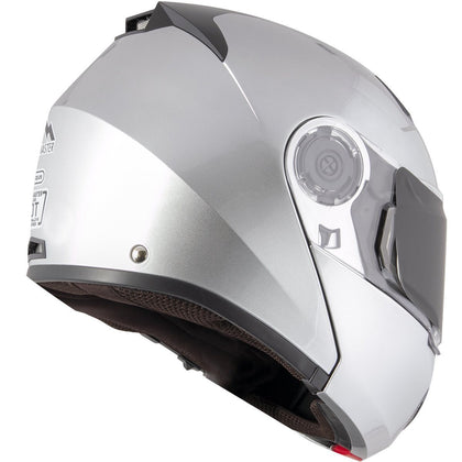 Snow Master TX50 Ultra Light Weight Modular Silver Dual Use Sport Snowmobile and street Motorcycle Full Face Helmet for Men & Women - DOT Approved for Bike Scooter ATV UTV Chopper Skateboard